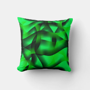 Lime green and black ripples, with shadow? throw pillow