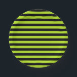 Lime Green and Black Stripes Paper Plate<br><div class="desc">Abstract digital art of lime green and black stripes</div>