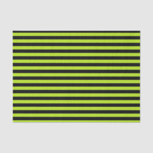 Lime Green and Black Stripes Tissue Paper
