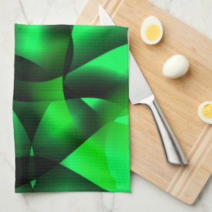 Lime green and black undulation, with shadow? kitchen towel