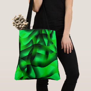 Lime green and black undulation, with shadow? tote bag