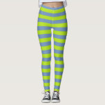 Lime Green and Blue/Grey Stripes Leggings<br><div class="desc">Abstract digital art of lime green and blue/grey stripes</div>
