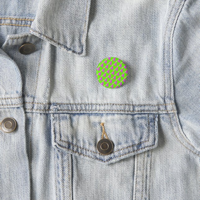 Lime Green and bright purple patterns  Desk Organi 1 Inch Round Button (In Situ)