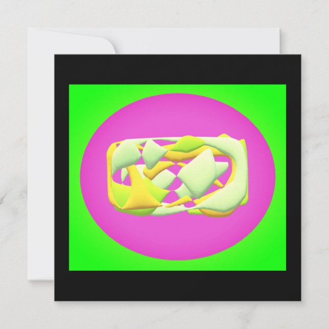Lime Green and bright purple patterns     Postcard (Front)