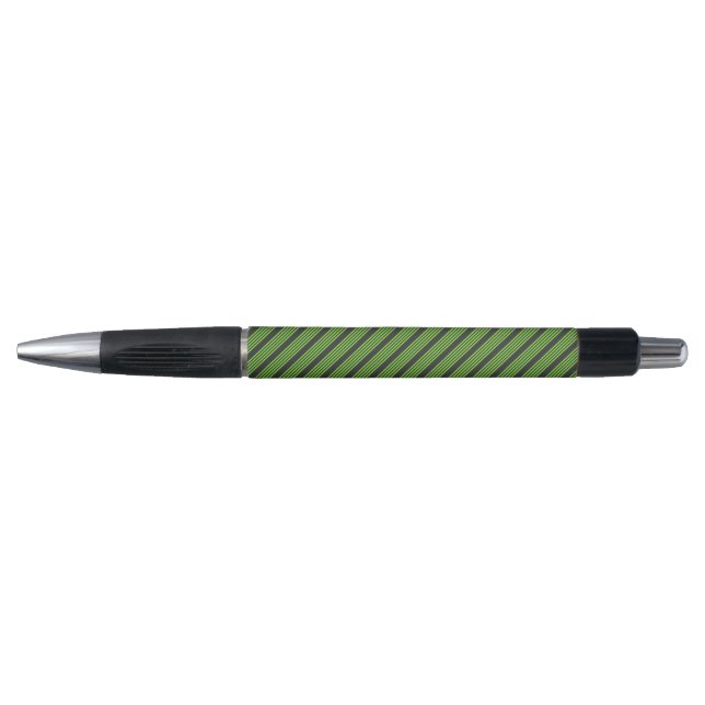 Lime green and charcoal five stripes pattern pen (Front)