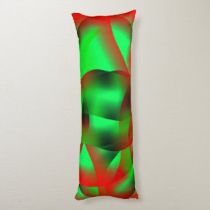 Lime green and clear red ripples, with shadow? body pillow