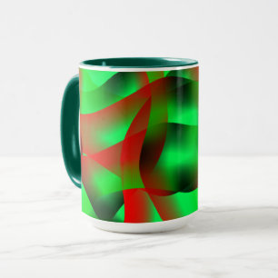 Lime green and clear red ripples, with shadow? mug