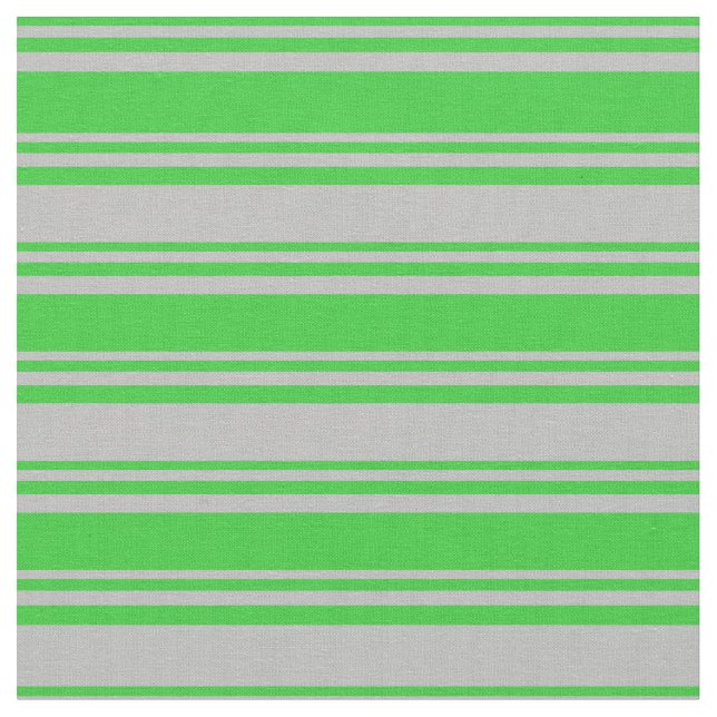 Lime Green and Grey Stripes Fabric (Close Up)