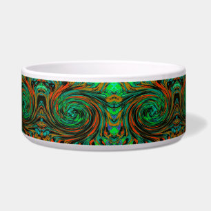 Lime Green and Orange Abstract Retro Twirl