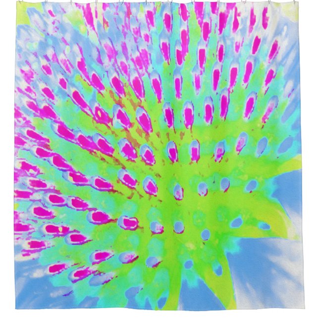 Lime Green and Purple Abstract Cone Flower (Front)
