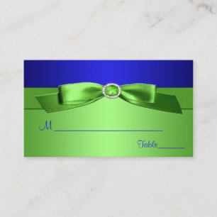 Lime Green and Royal Blue Placecards
