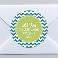 Lime Green and Teal Chevron Pattern Monogram