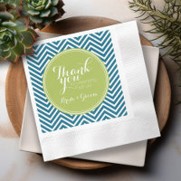 Lime Green and Teal Chevron Pattern Monogram