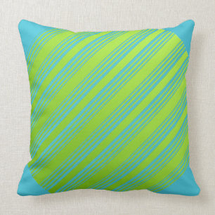 Lime Green And Turquoise Throw Pillow