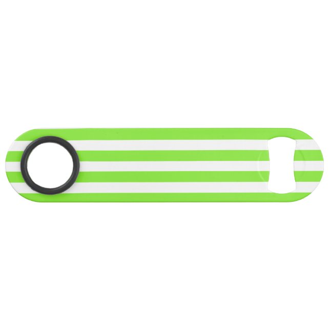 Lime green and white candy stripes bar key (Back Horizontal)