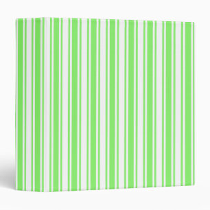 Lime green and white candy stripes binder