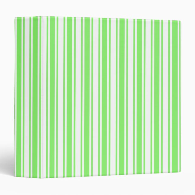 Lime green and white candy stripes binder (Front/Spine)
