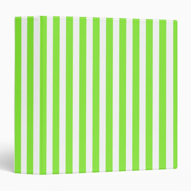 Lime green and white candy stripes binder (Front/Spine)