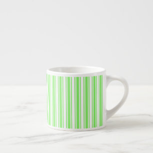 Lime green and white candy stripes espresso cup