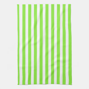 Lime green and white candy stripes kitchen towel