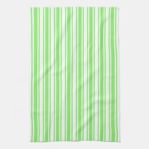 Lime green and white candy stripes kitchen towel