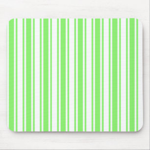 Lime green and white candy stripes mouse pad