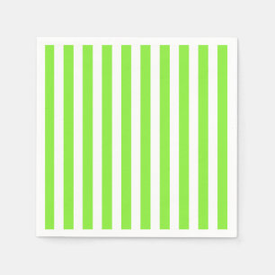 Lime green and white candy stripes napkin