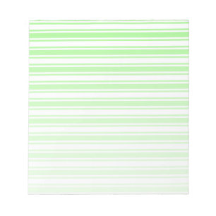 Lime green and white candy stripes notepad
