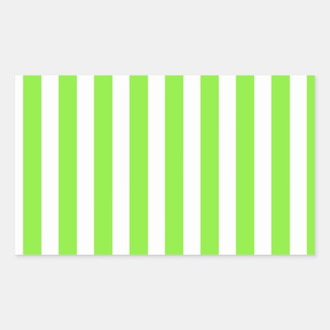 Lime green and white candy stripes sticker (Front)