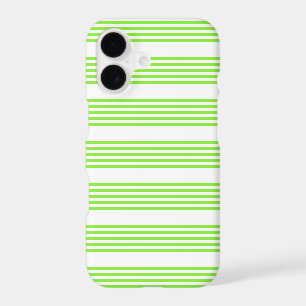 Lime green and white five stripes pattern
