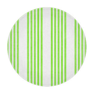 Lime green and white five stripes pattern cutting board