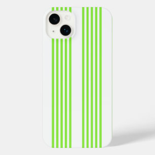 Lime green and white five stripes pattern iPhone 14 plus case