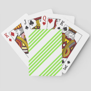 Lime green and white five stripes pattern playing cards