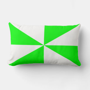 Lime Green and White Pinwheel Lumbar Pillow
