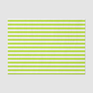 Lime Green and White Stripes Tissue Paper
