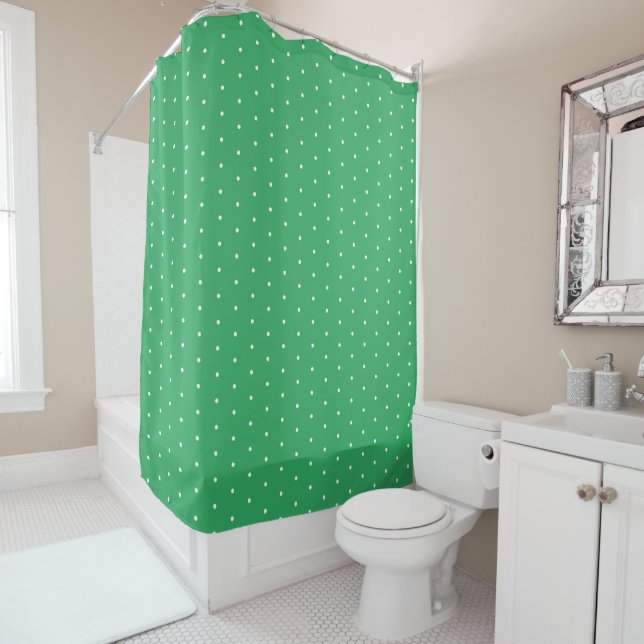 Lime Green and White Tiny Polka Dots Pattern (In Situ)