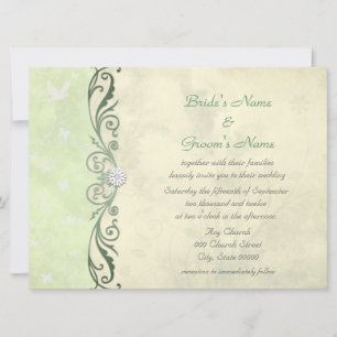 Lime Green and Yellow Floral Spring Wedding Invitation