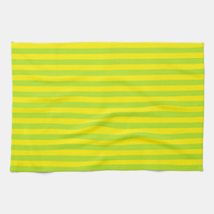 Lime Green and Yellow Stripes Kitchen Towel