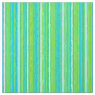 Lime Green Aqua Turquoise Blue Stripes Pattern Fabric