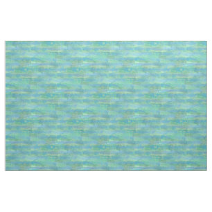 Lime Green Aqua Turquoise Blue Watercolor Pattern Fabric