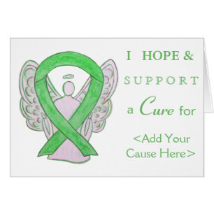 Lime Green Awareness Ribbon Angel Greeting Card