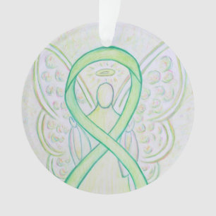 Lime Green Awareness Ribbon Angel Ornements