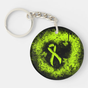 Lime Green Awareness Ribbon Grunge Heart