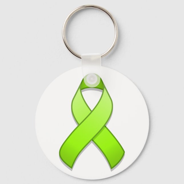 Lime Green Awareness Ribbon Keychain (Front)