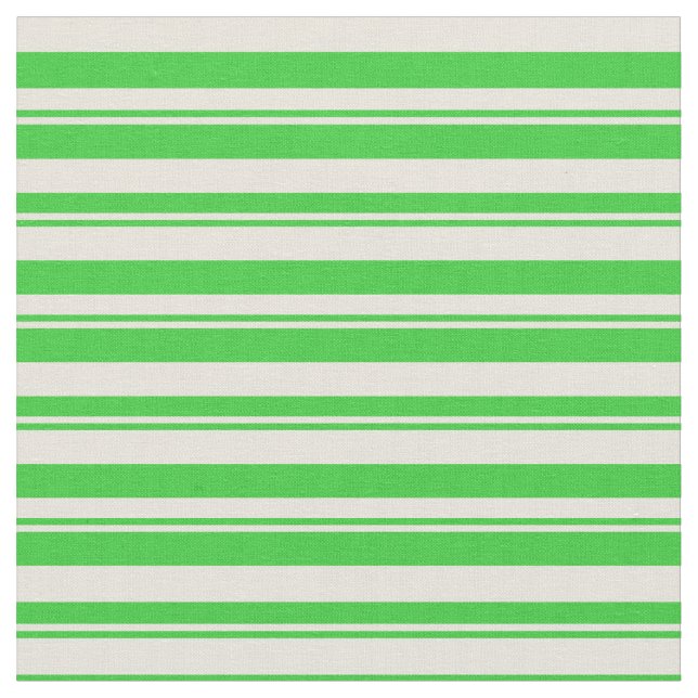 Lime Green & Beige Stripes Pattern Fabric (Close Up)