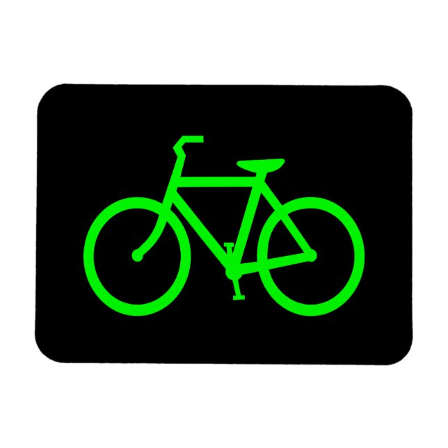 Lime Green Bike Magnet (Horizontal)