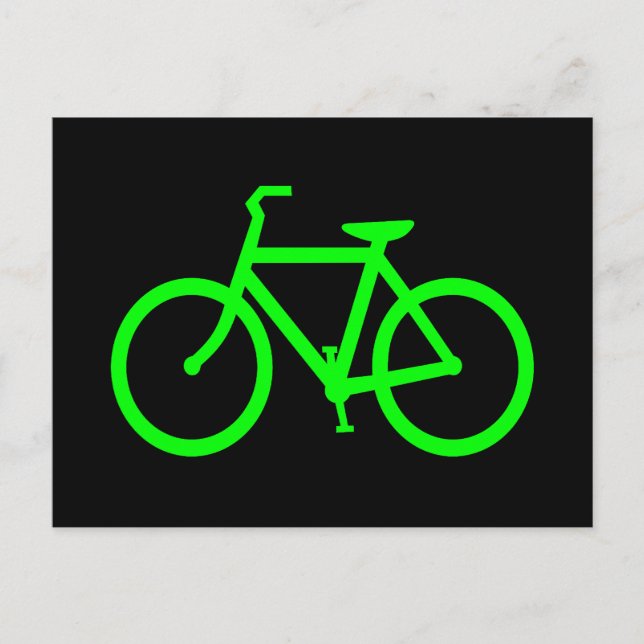 Lime Green Bike Postcard (Front)