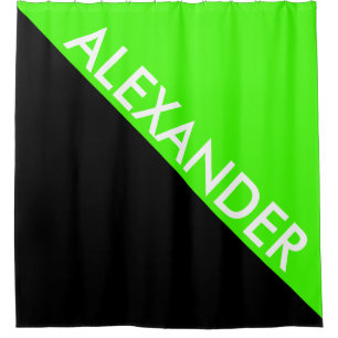 Lime Green Black 2 Bold Triangles Diag Monogram