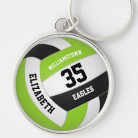 lime green black white team name volleyball