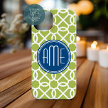 Lime Green & Blue Geometric Pattern Monograms Case-Mate Samsung Galaxy S9 Case<br><div class="desc">A bold,  graphic zig zag design in fresh,  cheerful colours. If you need to adjust the monogram,  click on the customize it button and make changes.</div>